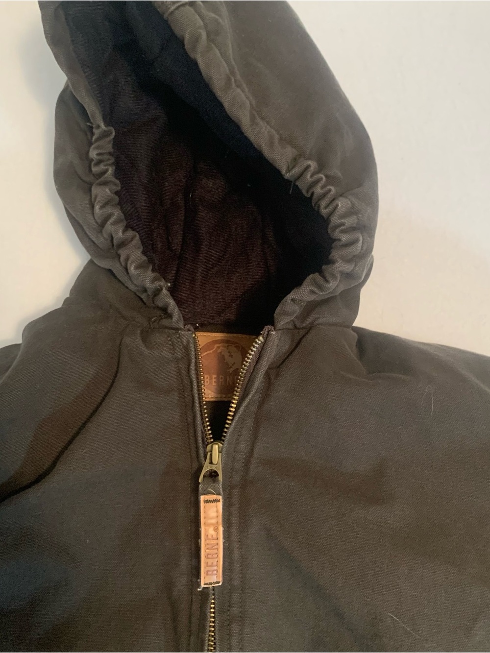 Berne Youth Hooded Duck Jacket in Dark Brown Size 14/16 Heavy Winter